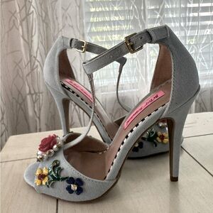 Gorgeous stiletto open toe sandals by Betsey Johnson